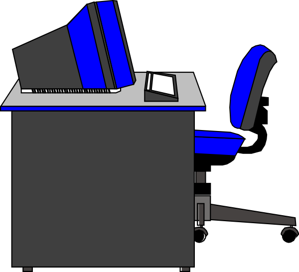Office Deskwith Computerand Chair Clipart PNG