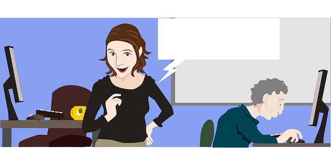 Office Interaction Cartoon PNG