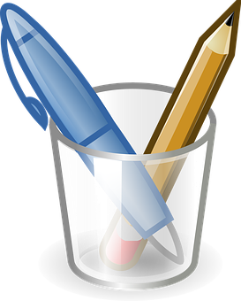Office Penand Pencil Holder Vector PNG