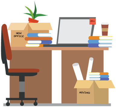 Office Relocation Setup PNG