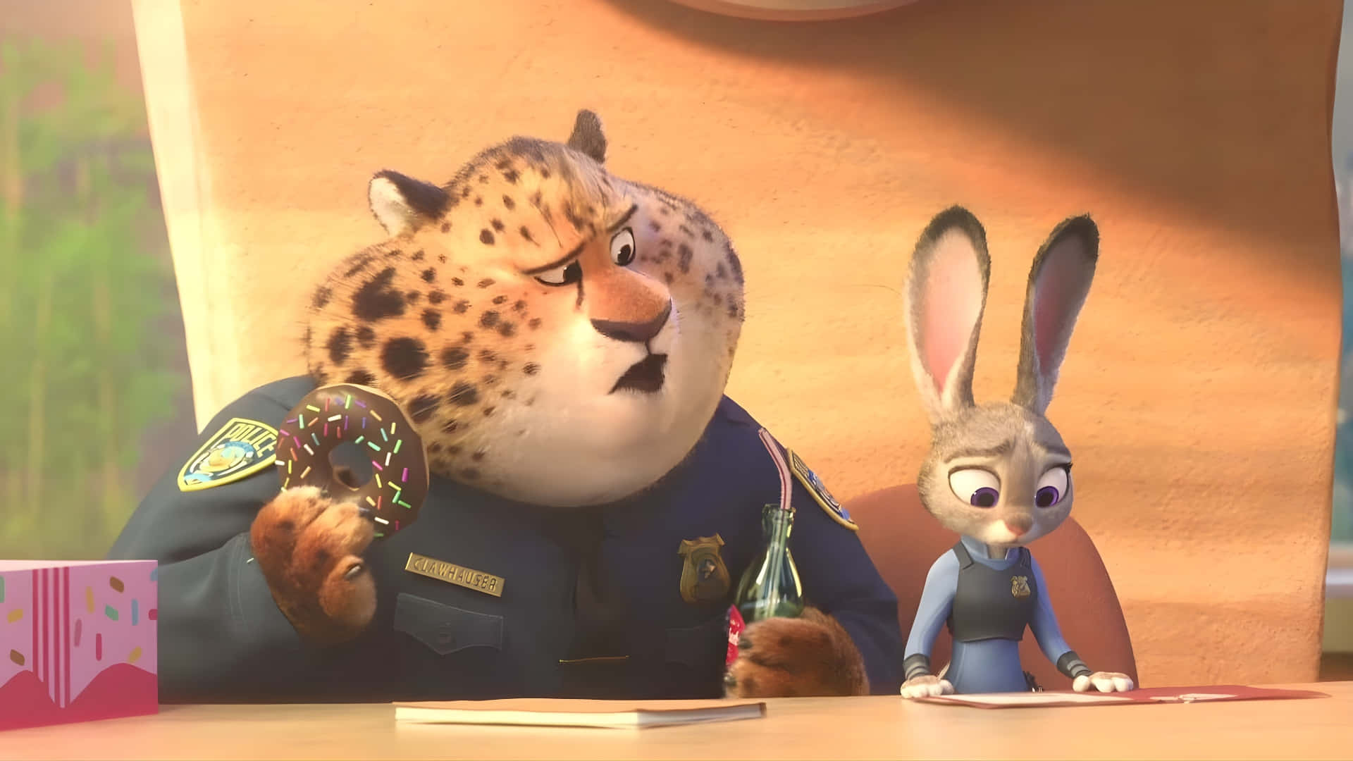 Clawhauser Y Judy Hopps Fondo de pantalla