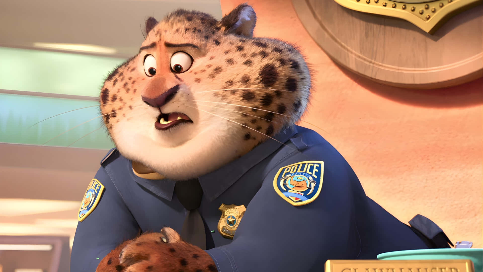 Expresión Preocupada De Clawhauser Fondo de pantalla