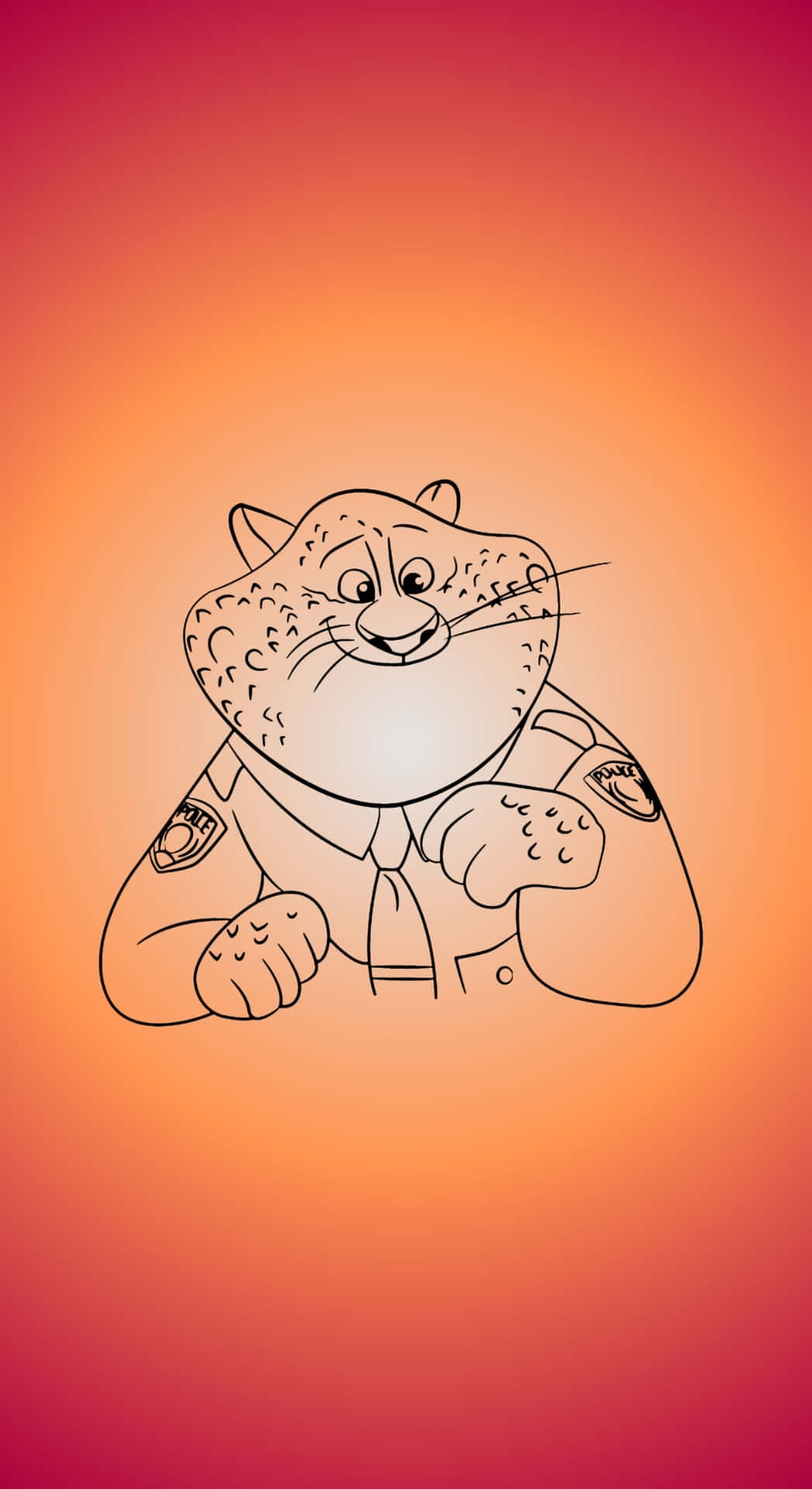 Officer Clawhauser Sketch Wallpaper