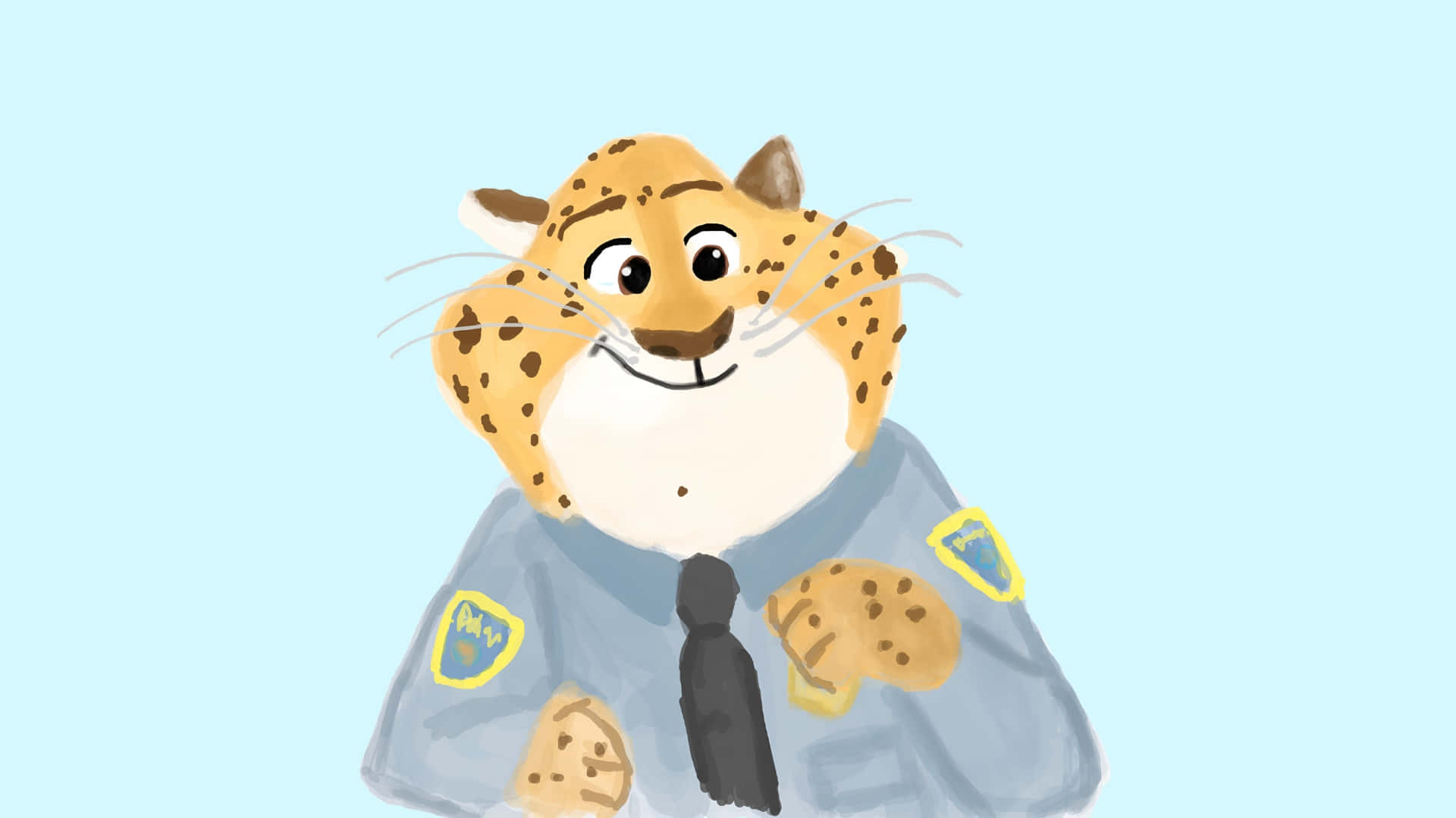 Officer Clawhauser Smiling Cheerfully Wallpaper
