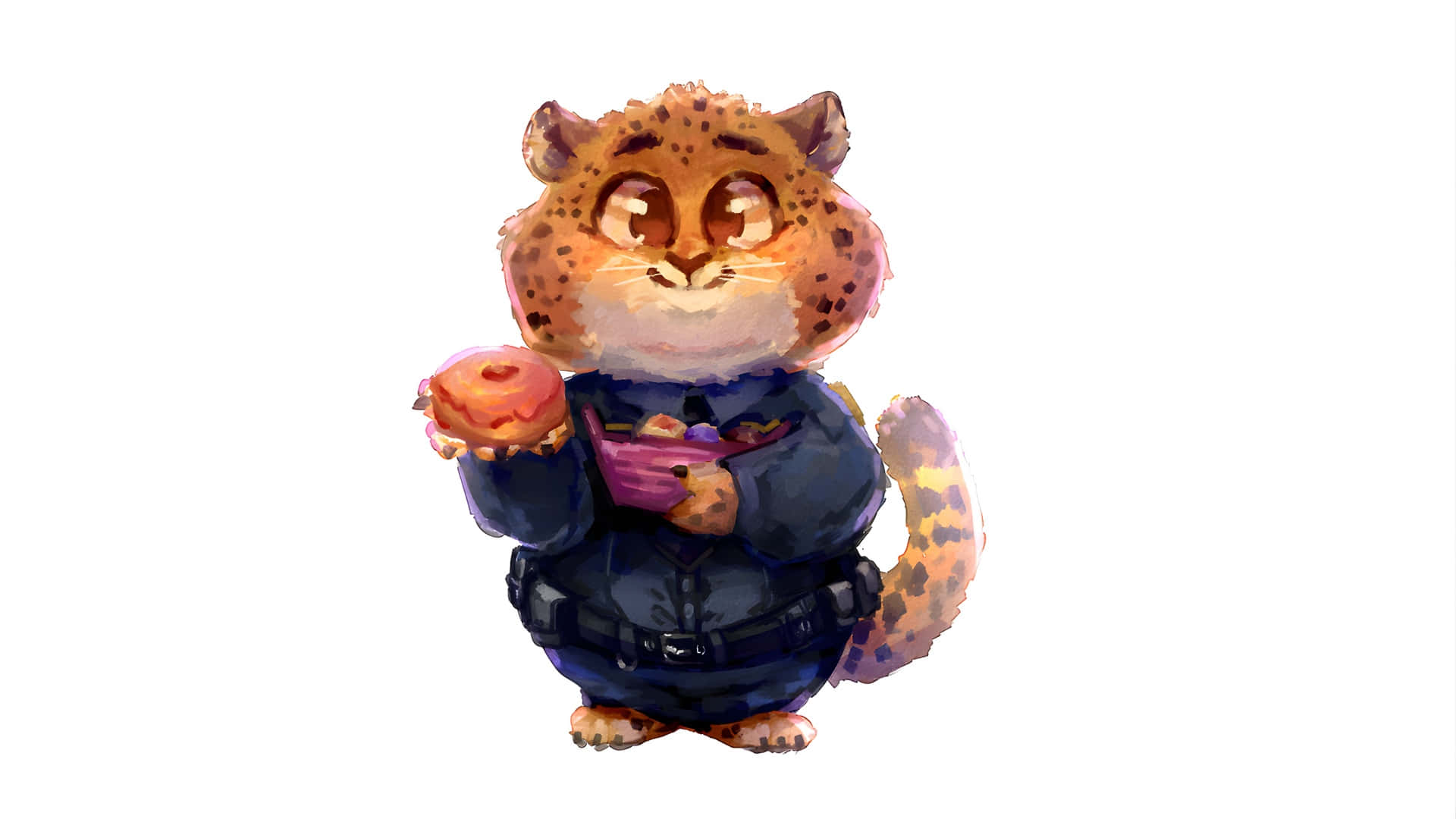 Clawhauser Con Donut Fondo de pantalla