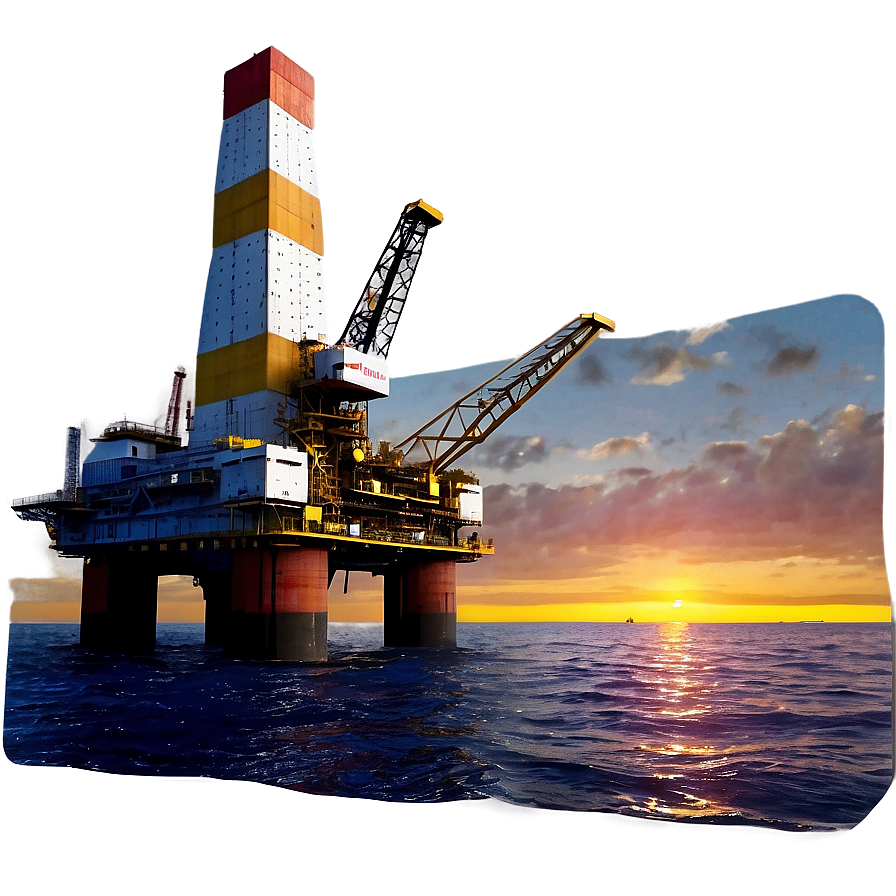 Offshore Rig Night Scene Png 06122024 PNG