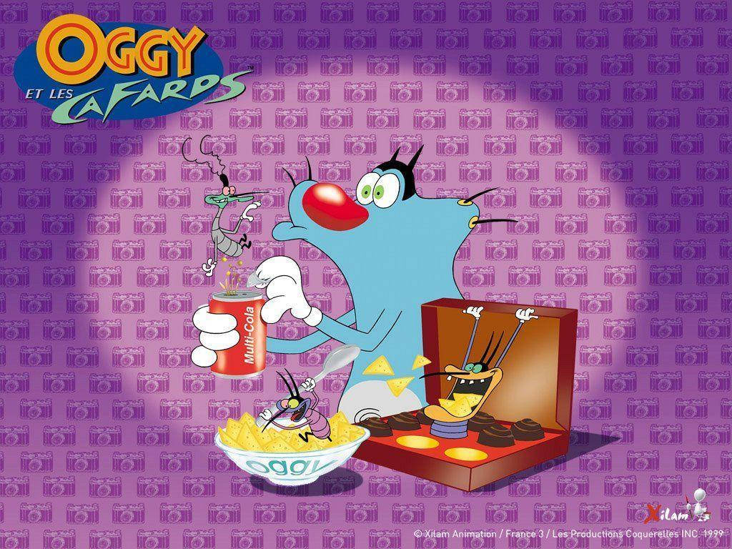 Oggy And The Cockroaches Chocolate Chips Soda Wallpaper