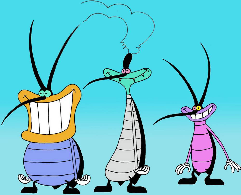 Download Oggy And The Cockroaches Cyan Wallpaper 