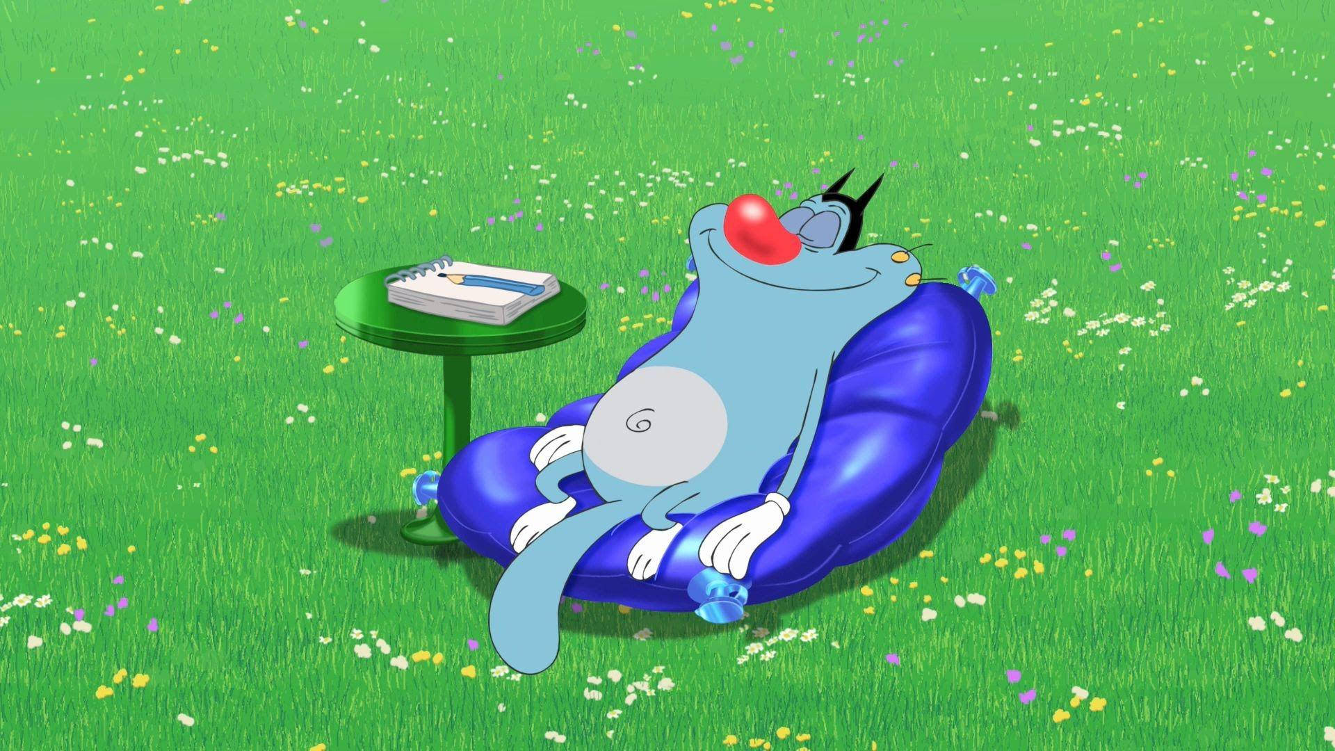 Oggy And The Cockroaches Relaxing Wallpaper