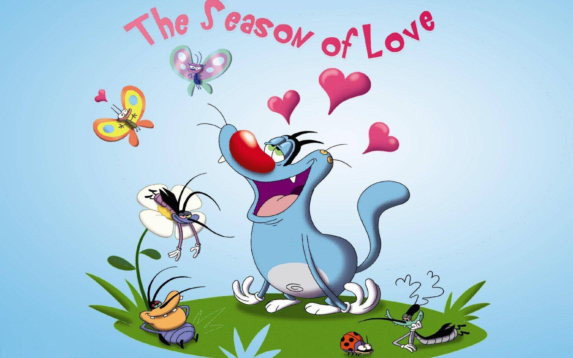 Oggy And The Cockroaches Season Of Love Wallpaper