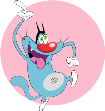 Oggy Cartoon Character Happy Pose PNG