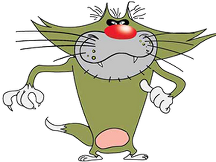Oggy Cartoon Character Shocked Expression PNG