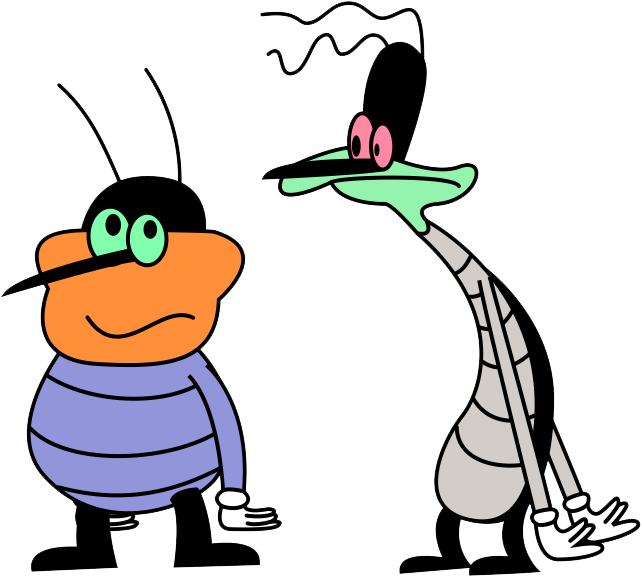 Oggyand Joey Cartoon Characters PNG