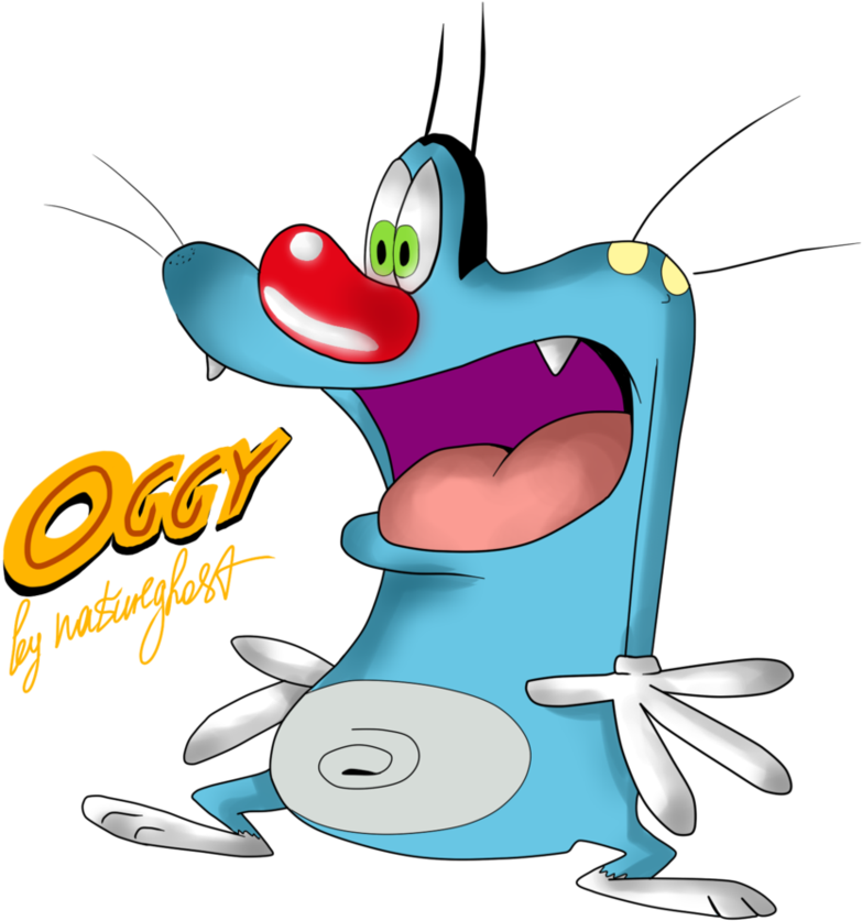 Oggythe Cartoon Cat Laughing PNG