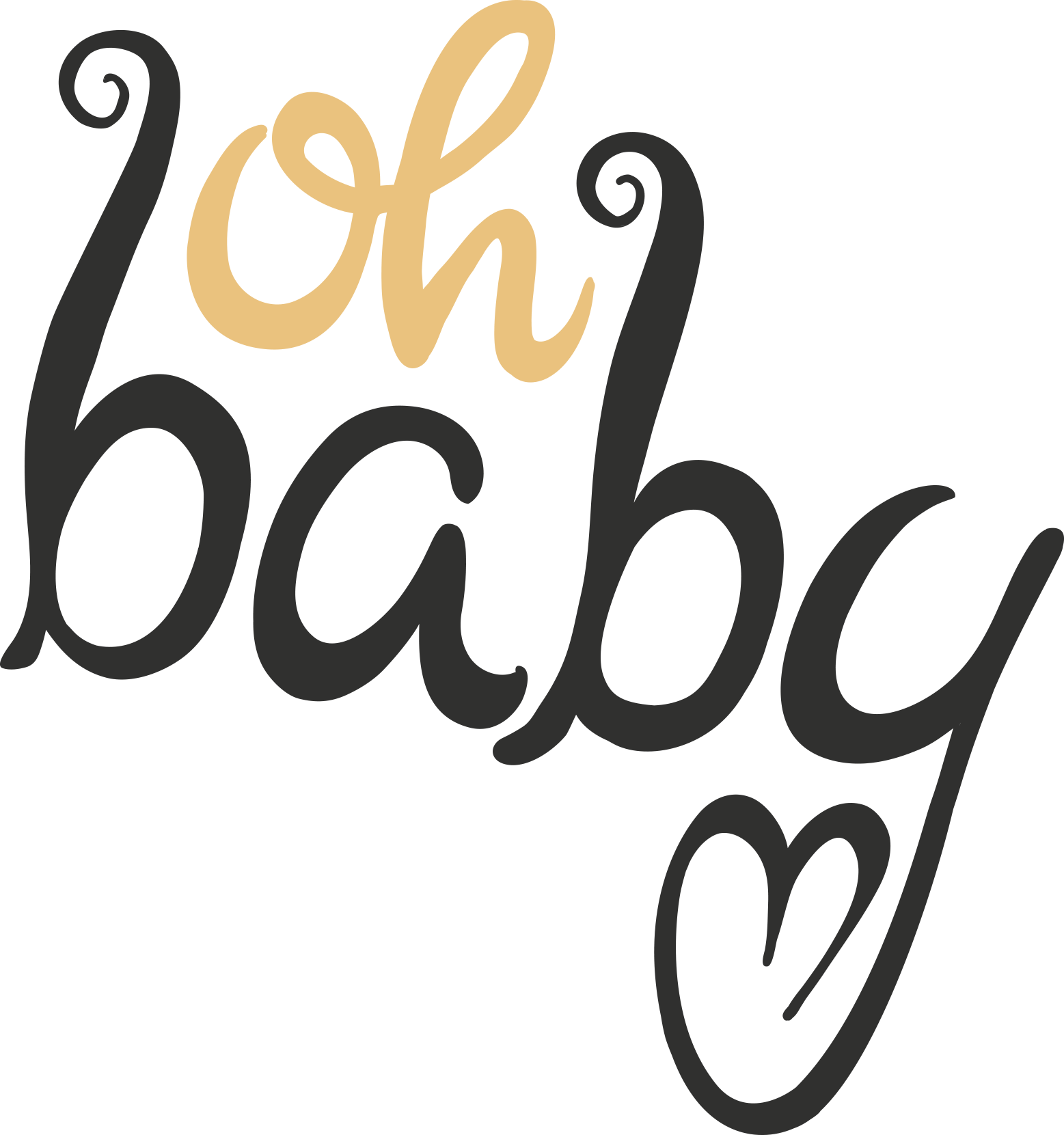Oh Baby Calligraphy Graphic PNG