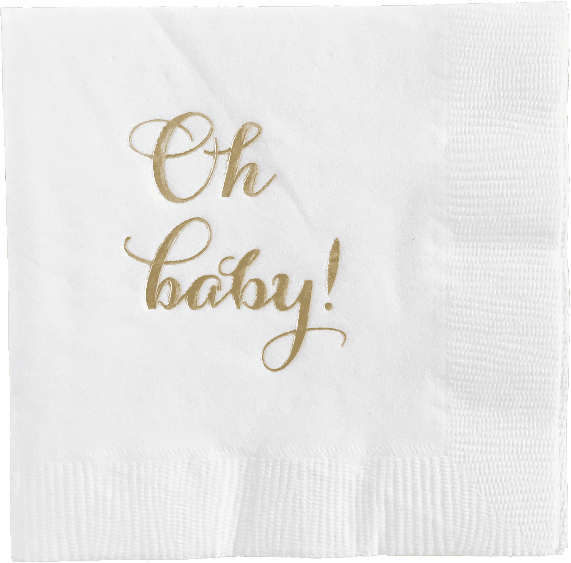 Oh Baby Golden Text Napkin PNG