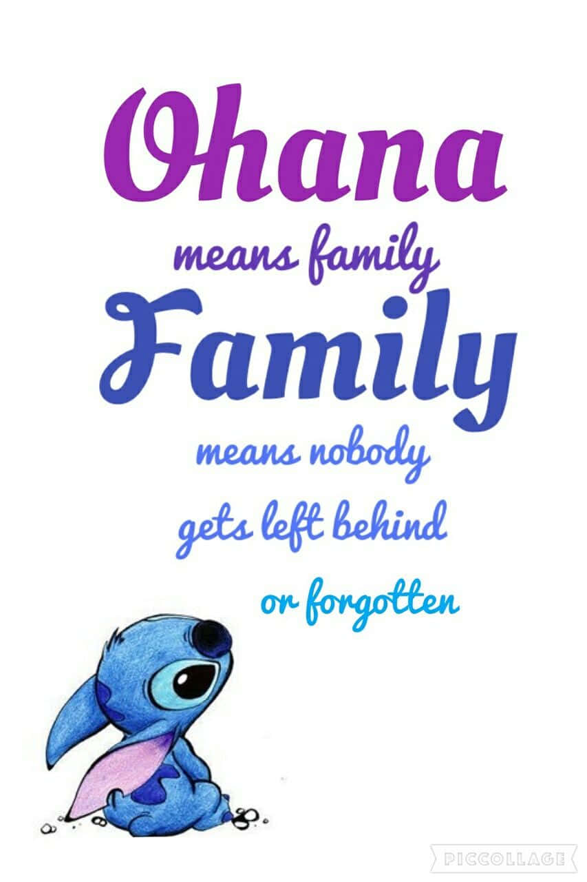 Ohana Family Quote Stitch Wallpaper