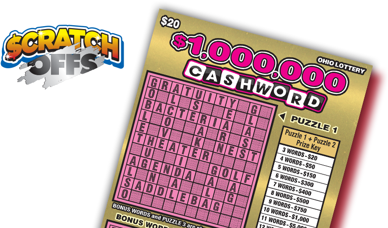Ohio Lottery Million Dollar Cashword Scratch Off PNG