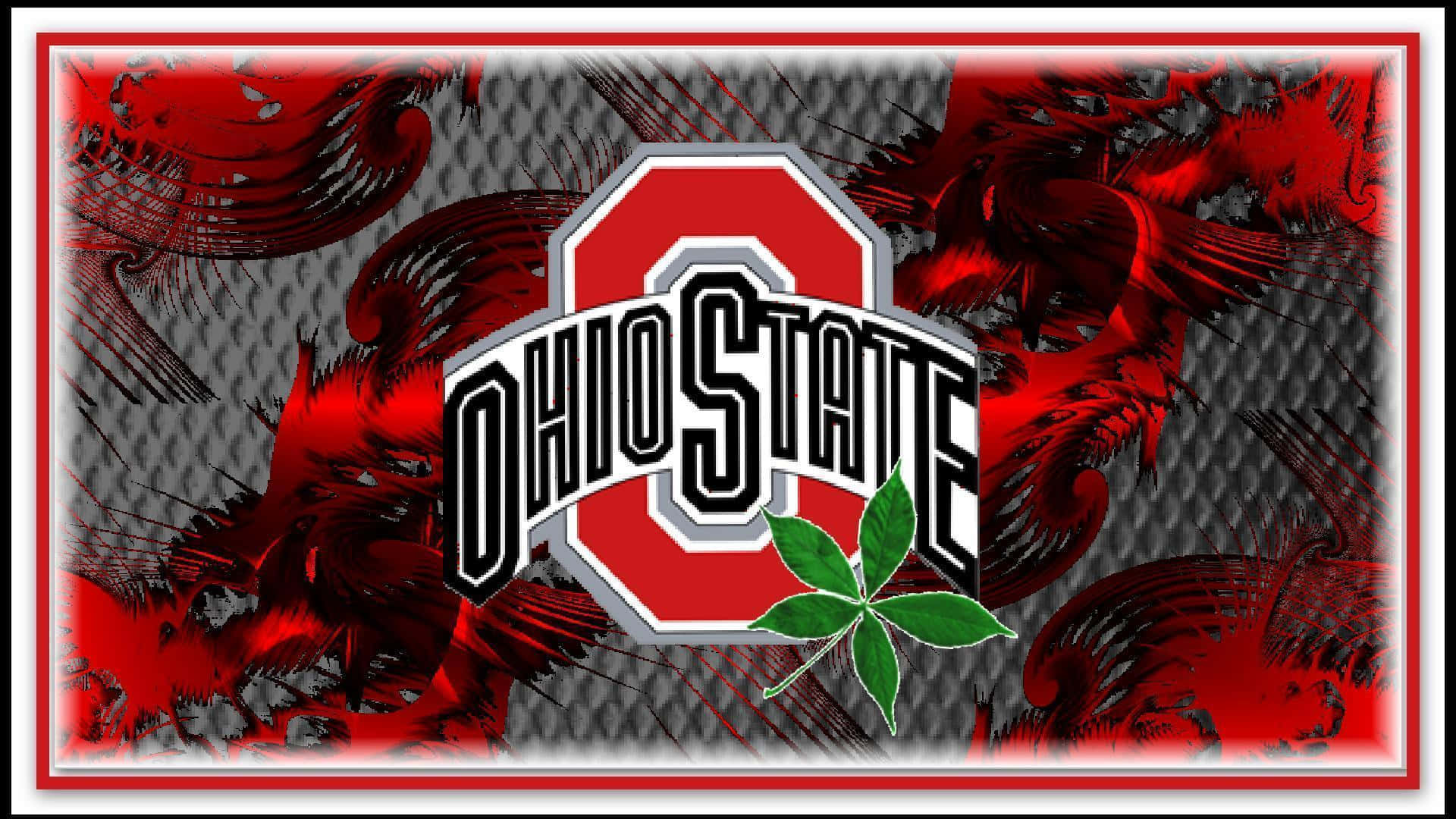 Ohio State Football Team Logo With Buckeye Leaf Wallpaper