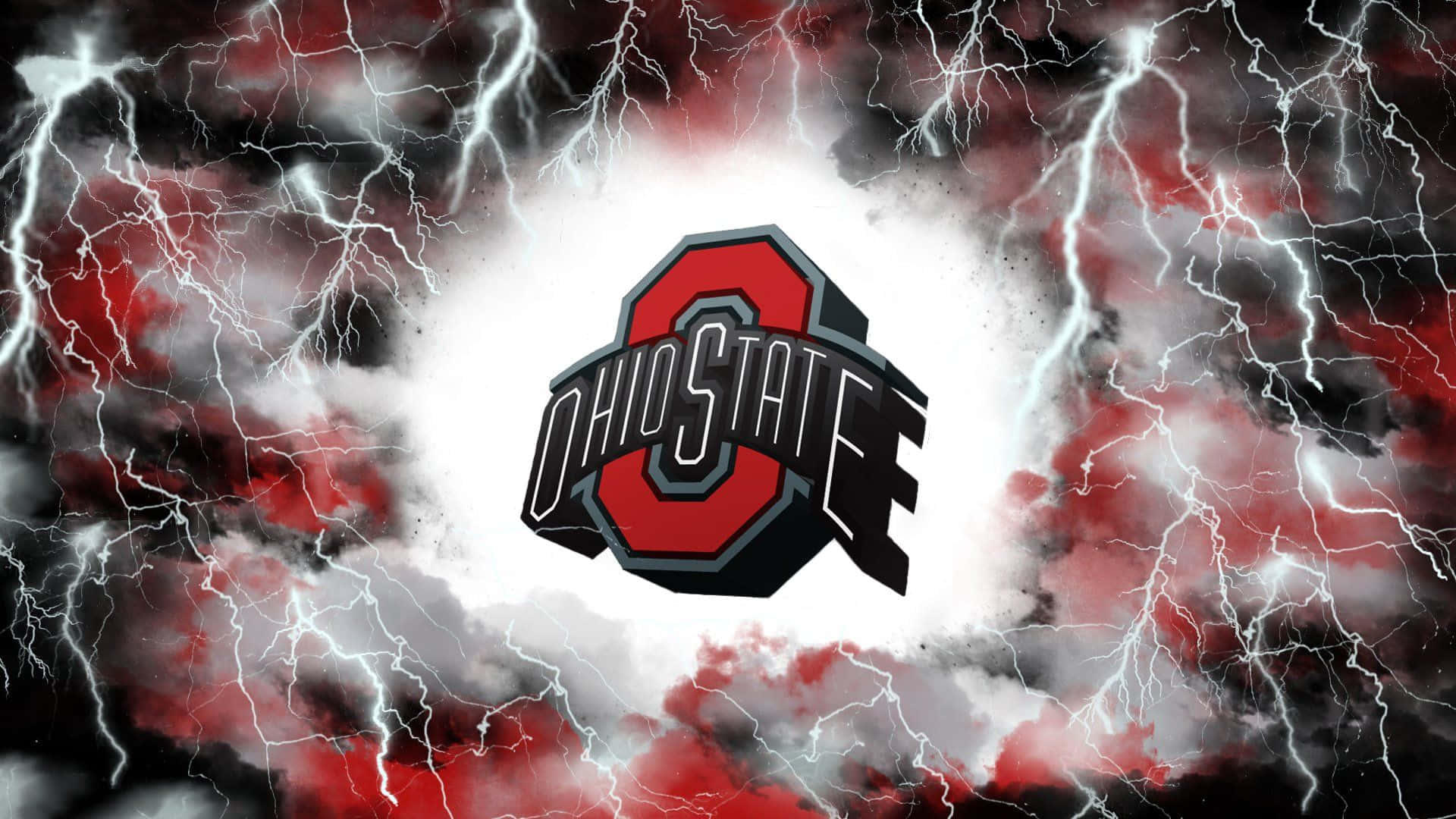 Ohio State Squadra Di Football Con Grafica Rappresentante Il Fulmine Sfondo