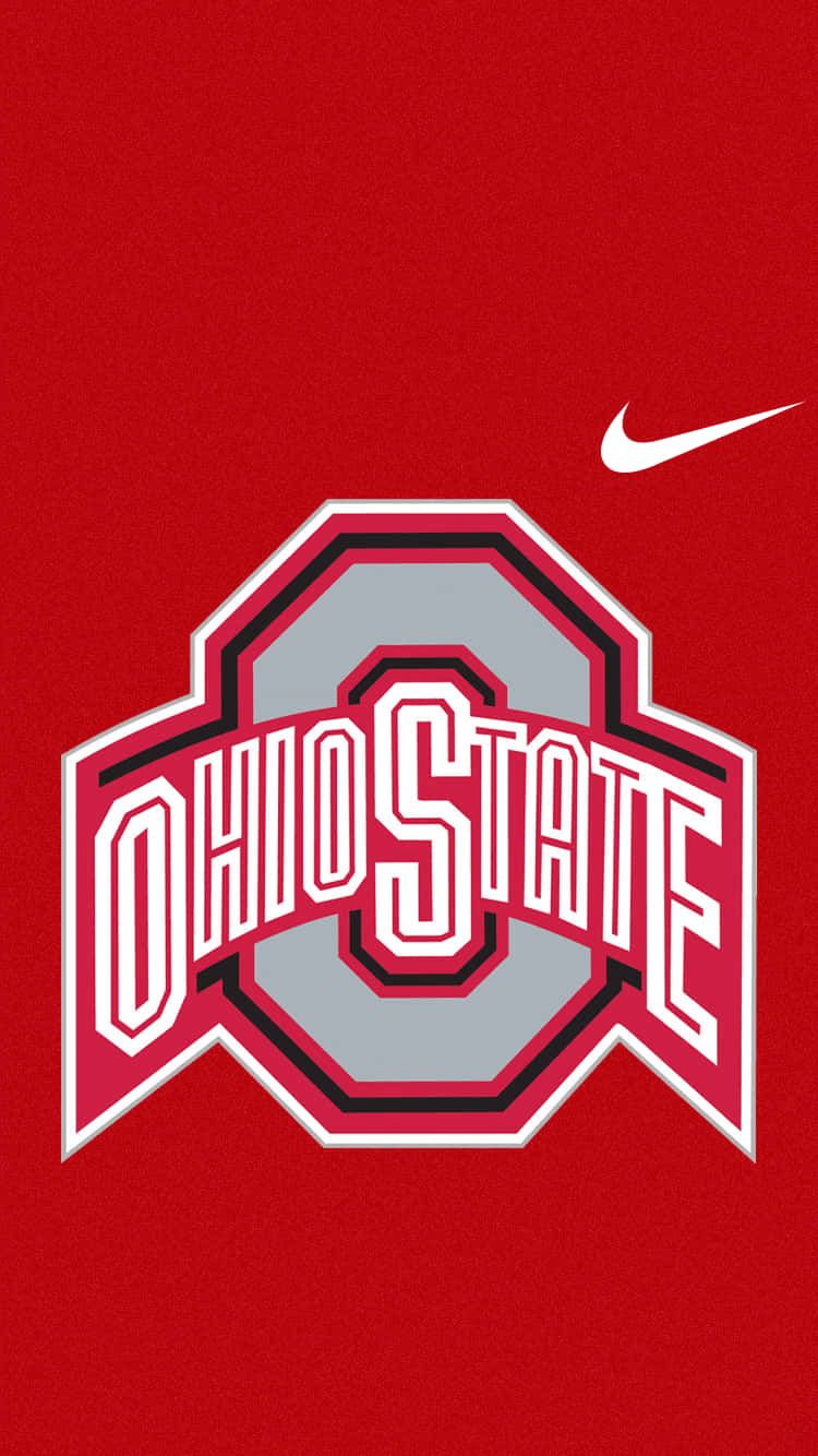 Logodegli Ohio State Buckeyes Su Uno Sfondo Rosso Sfondo