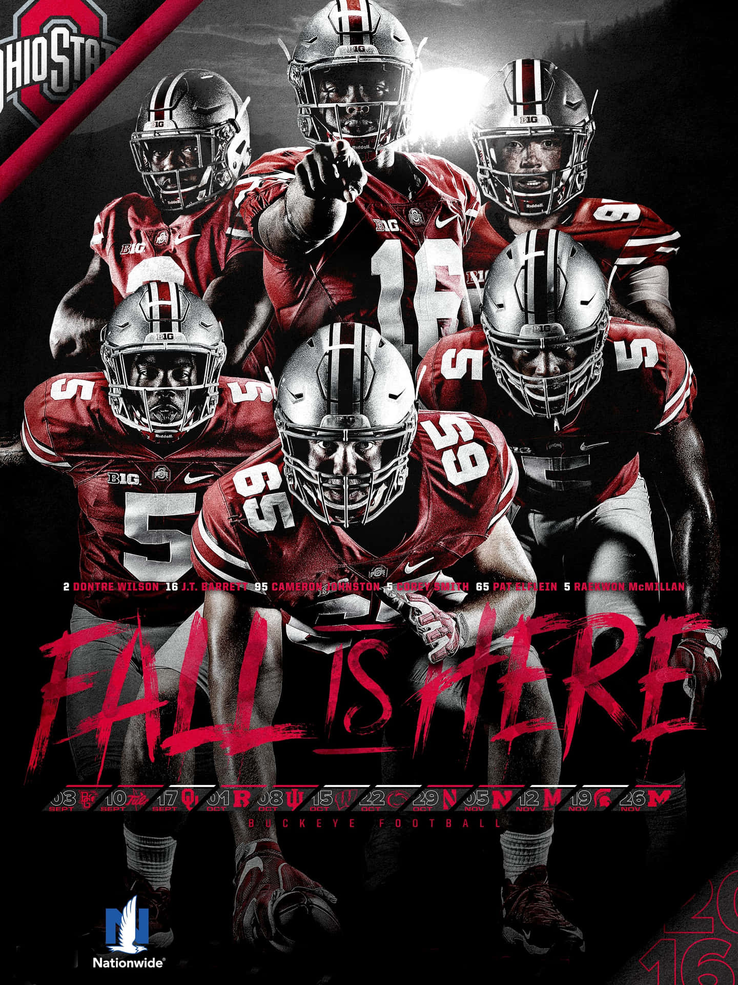 Ohio State Football Team Fall Is Here Poster Wallpaper