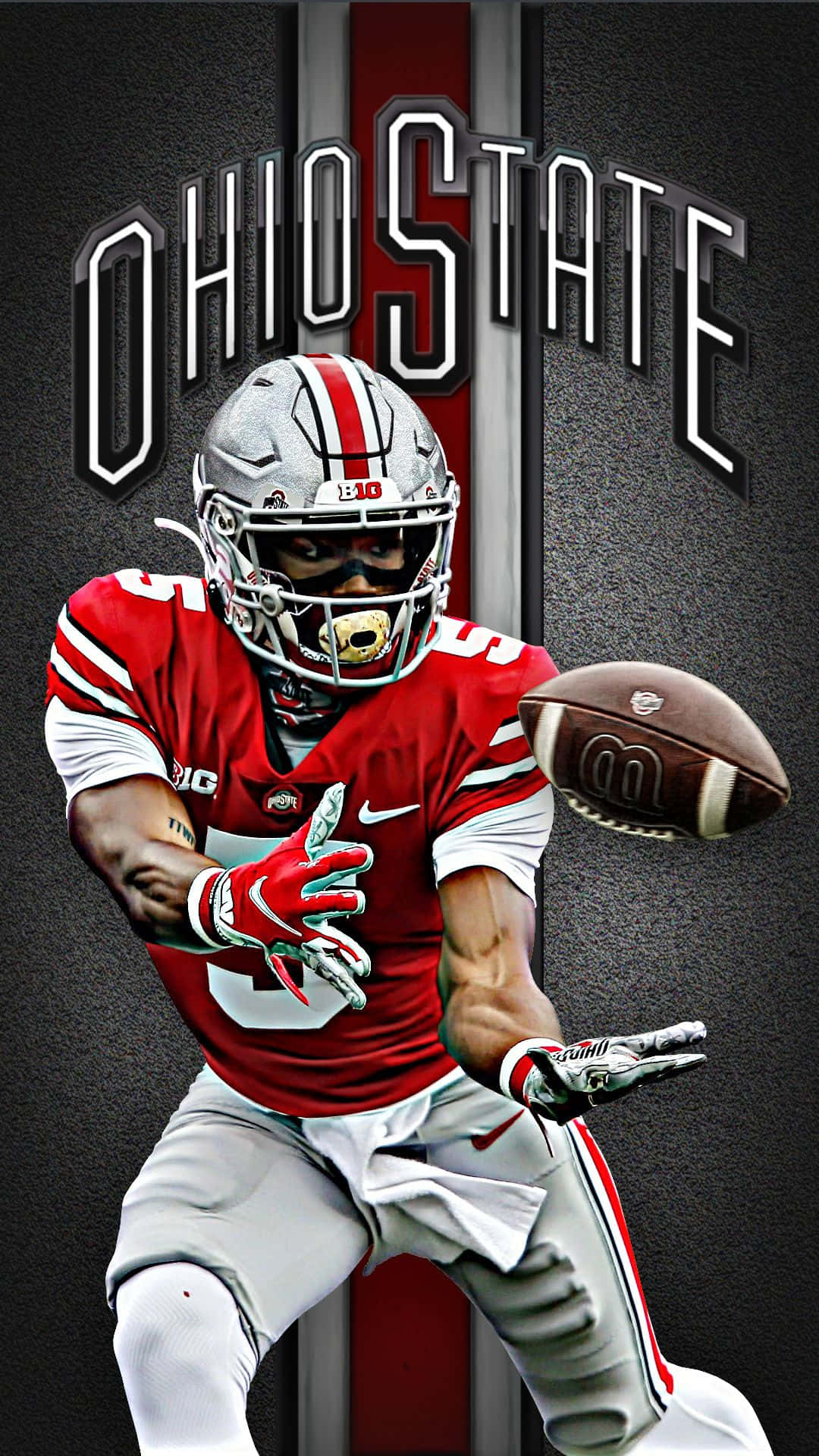 Download Amazing Ohio State Football Team Player Graphic Art Wallpaper