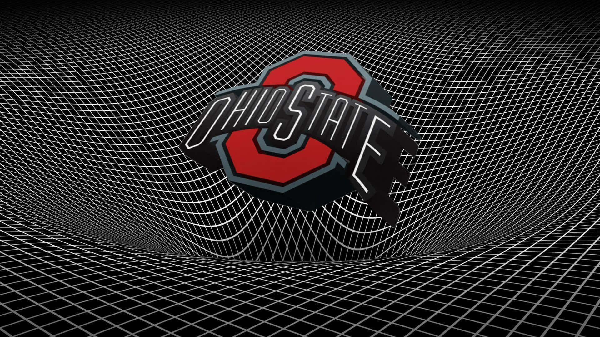 Ohiostate Football Team Linee A Griglia Distorte Arte Digitale Sfondo