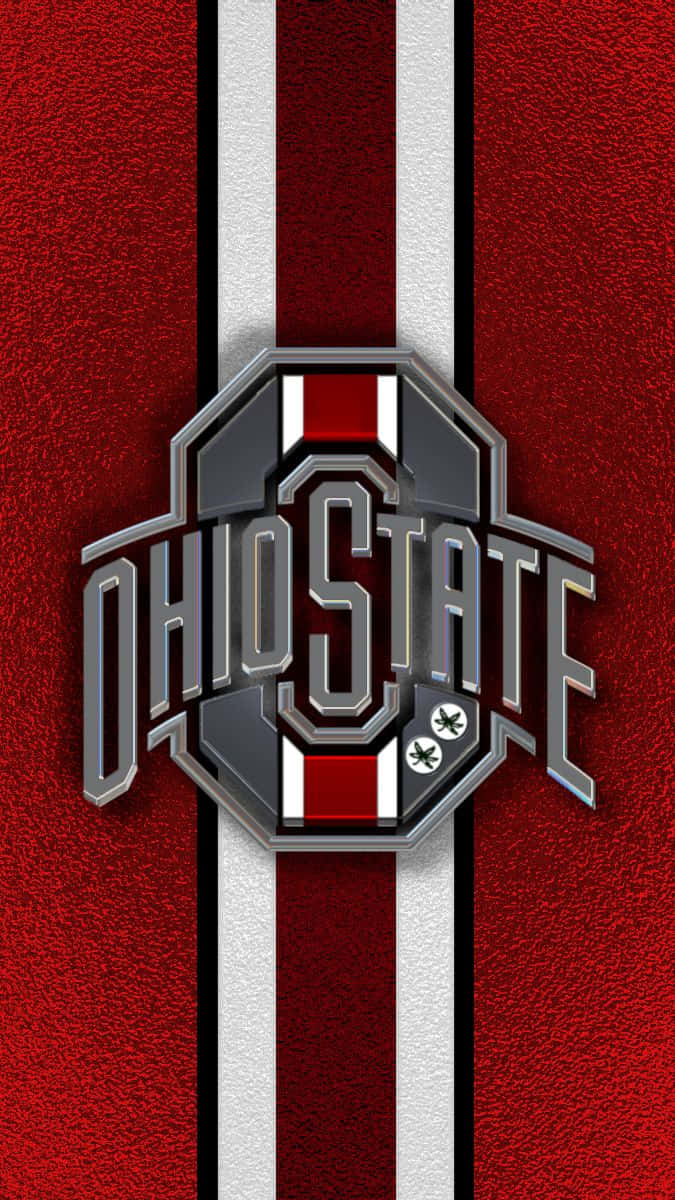 Ohio State Logo On A Red And White Background Wallpaper