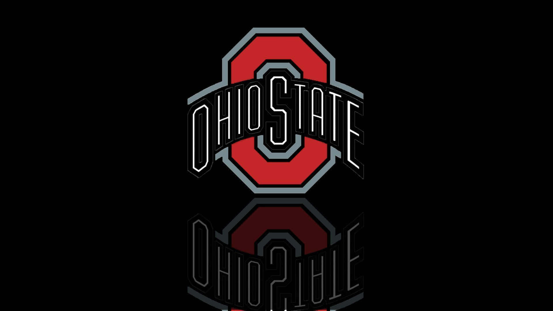 Logotipode Ohio State En Superficie Negra Brillante. Fondo de pantalla