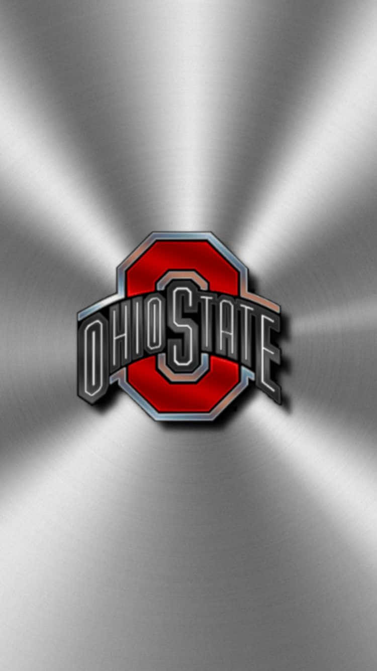 Blankpoleradgrå Ohio State-logotyp. Wallpaper