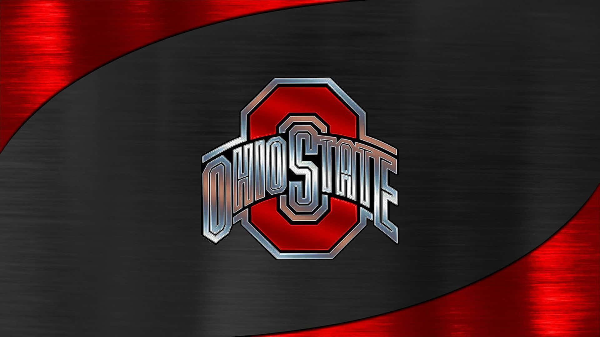 Logotipode La Universidad Estatal De Ohio En Rojo Y Plateado Fondo de pantalla