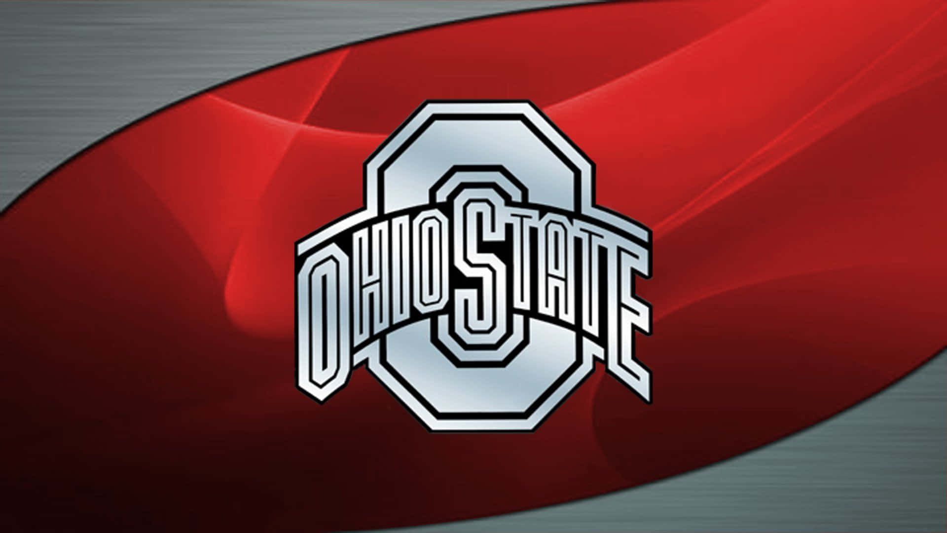 Logotipodo Estado De Ohio Em Prata Metálico. Papel de Parede
