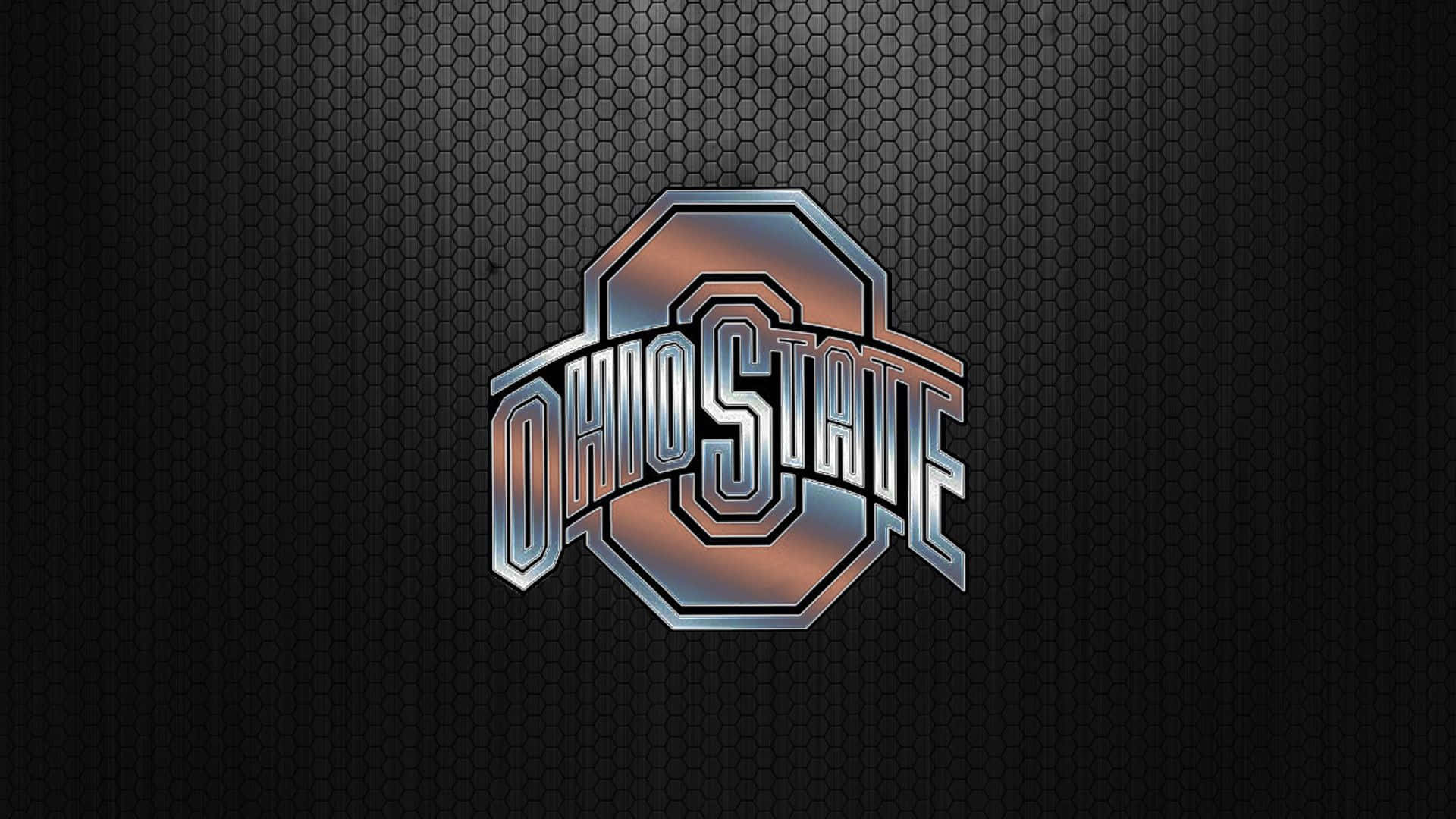 Ohio State logo glansfuld metalfinish løber over baggrunden Wallpaper
