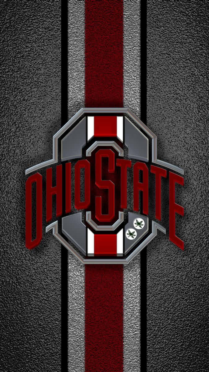 Ohiostate-logotypen Med Röda Och Vita Ränder. Wallpaper