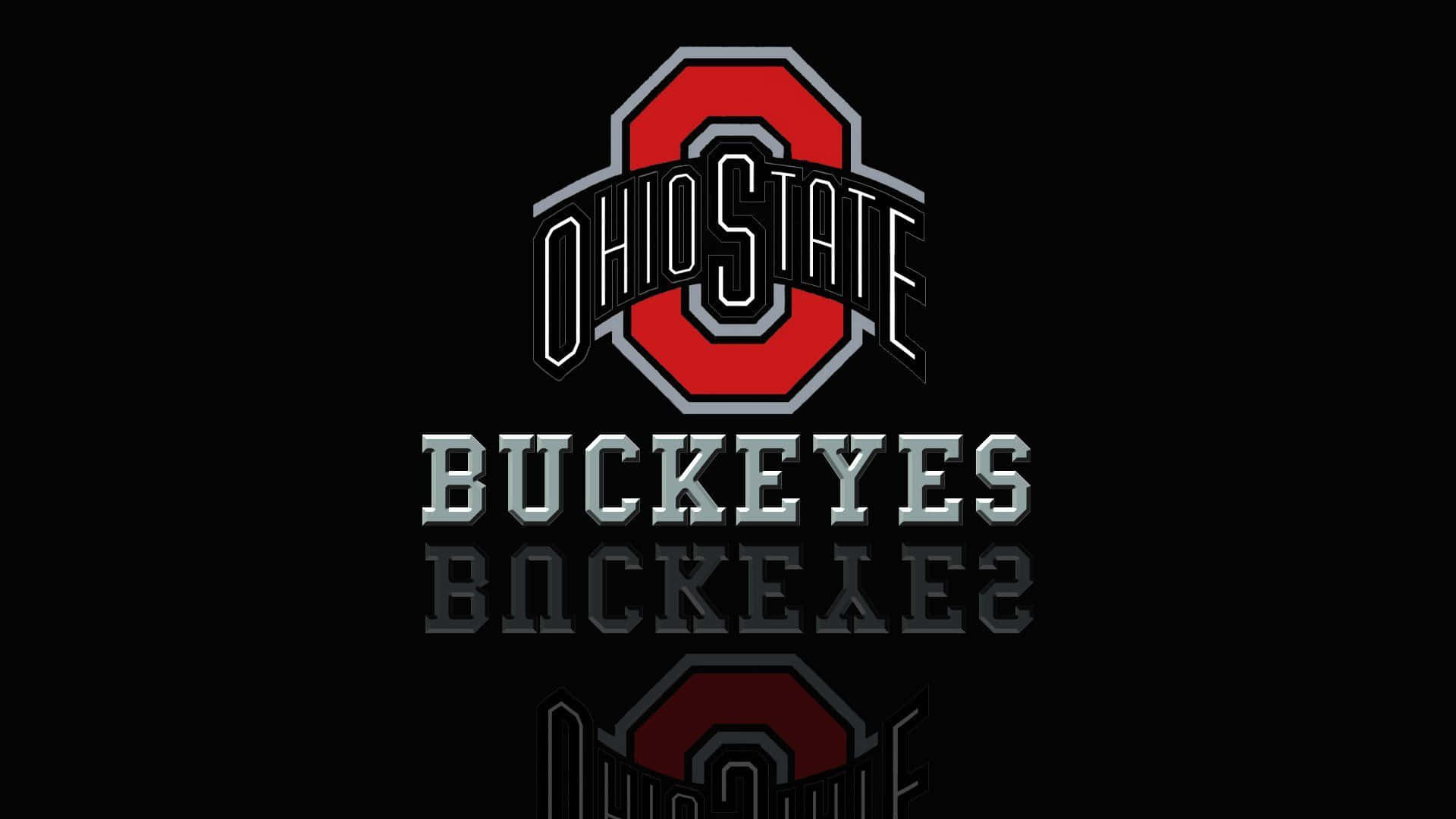 Black Surface Reflecting The Buckeyes Ohio State Logo Wallpaper