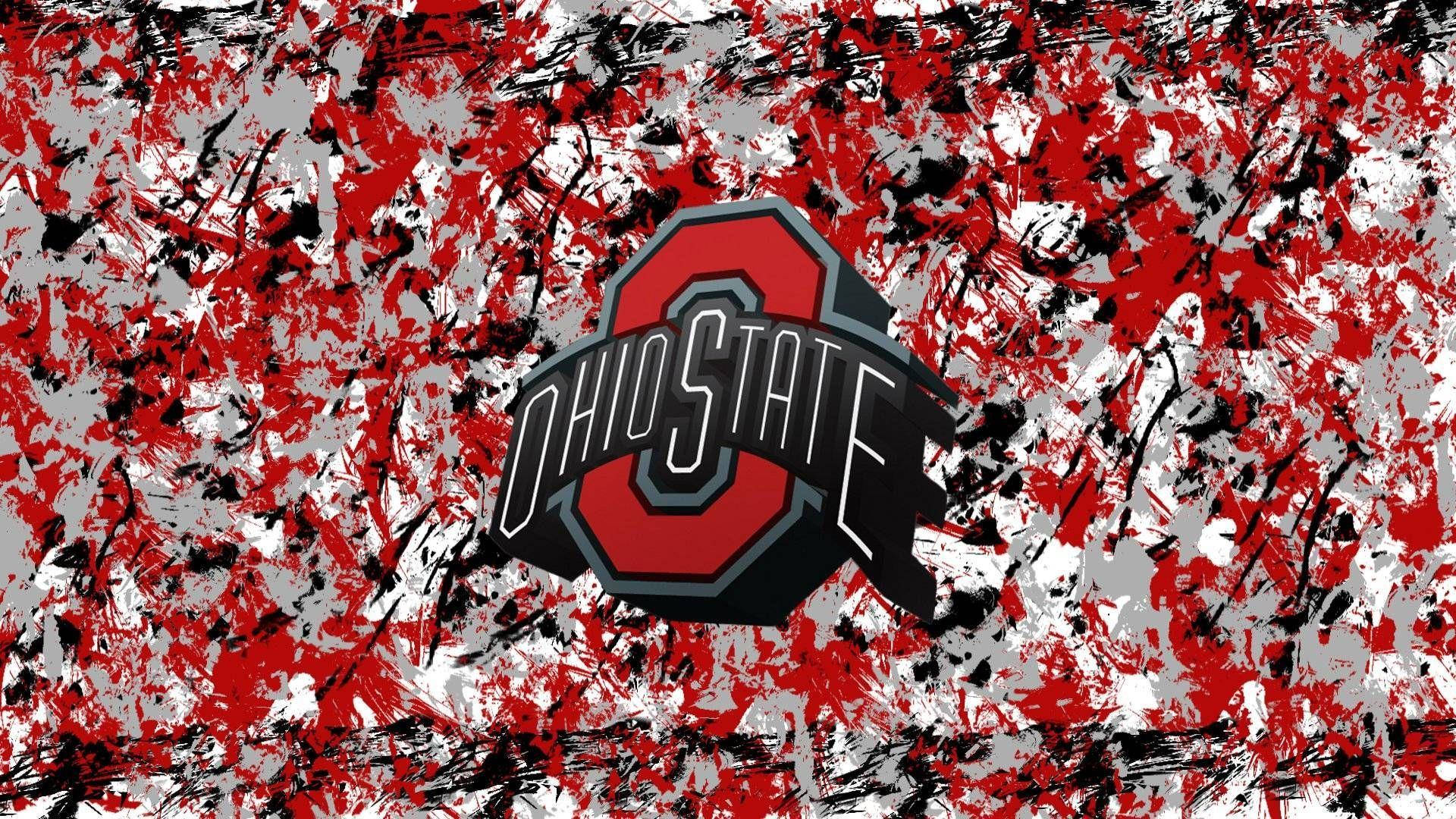 Ohio State University Abstract Splatter Wallpaper