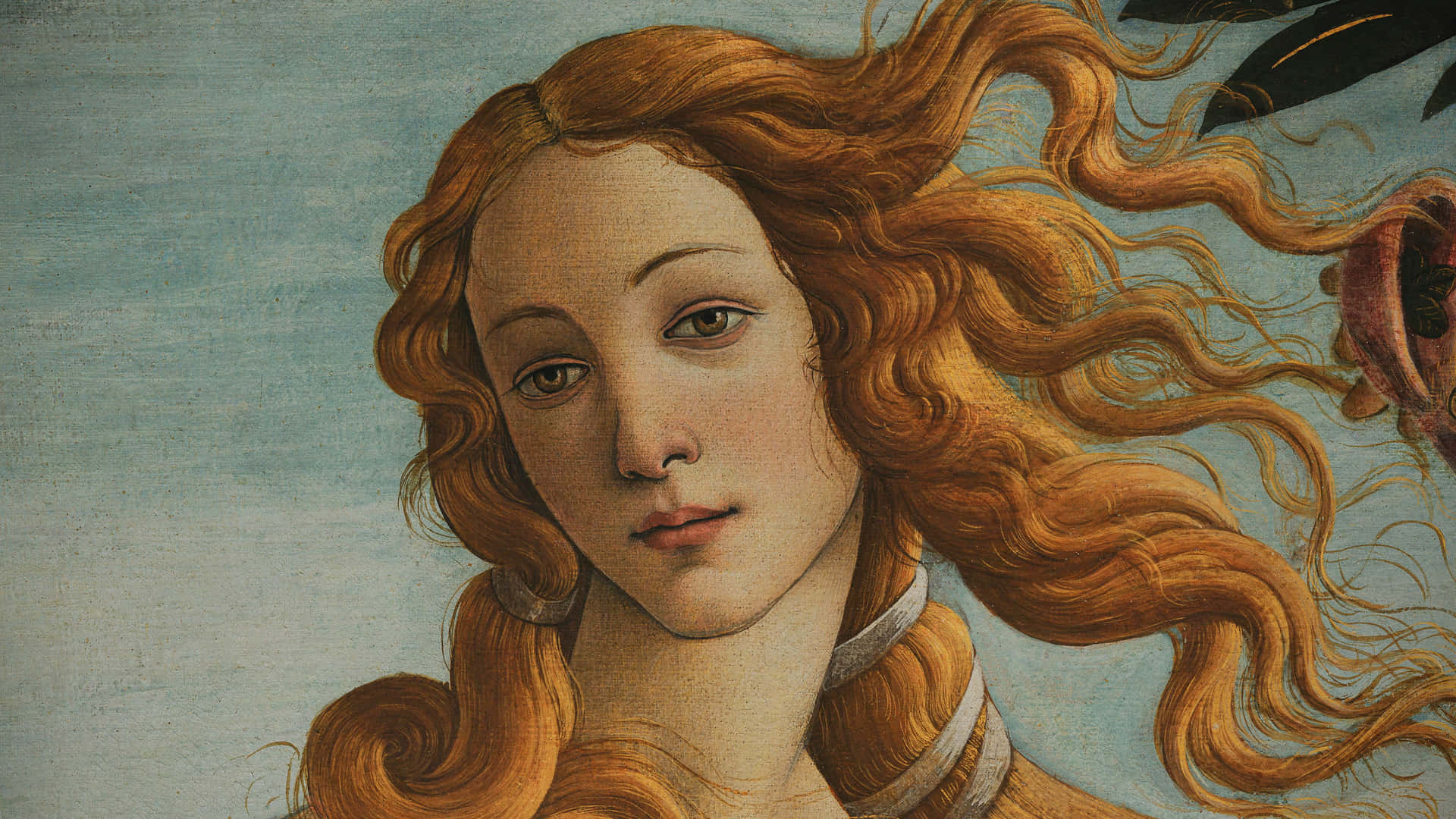 En maler af en kvinde med langt hår Wallpaper