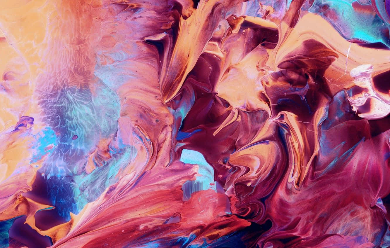 abstract painting of colorful liquids