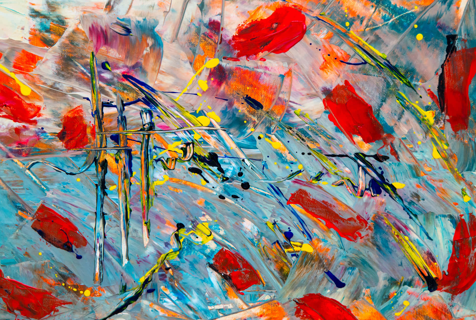 Intensely Colorful Oil Painting Wallpaper