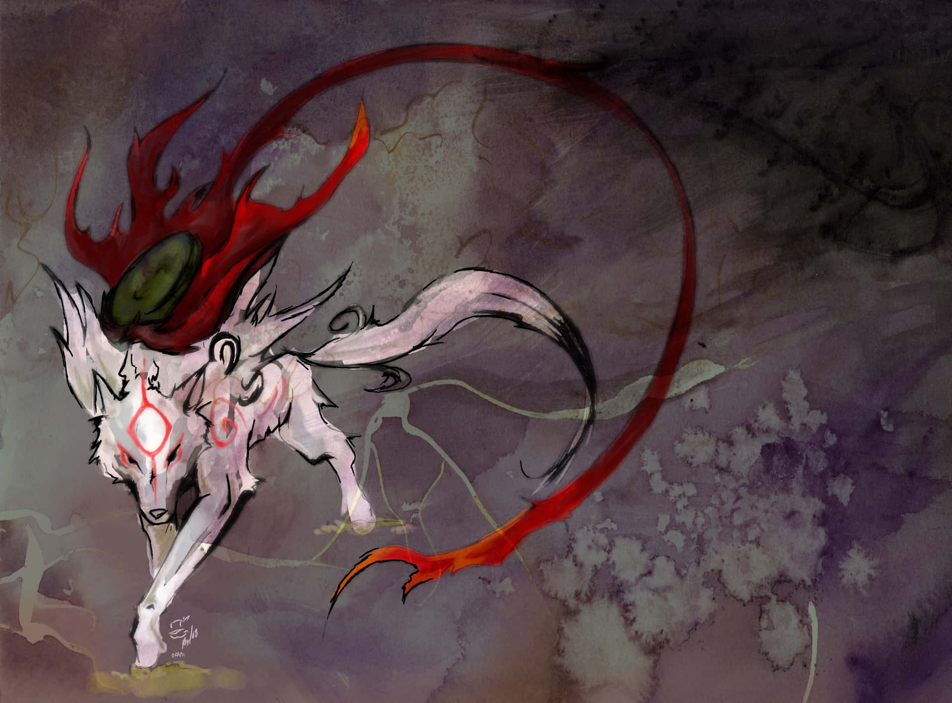 Take a magical journey through ancient Japan in Okami HD Wallpaper