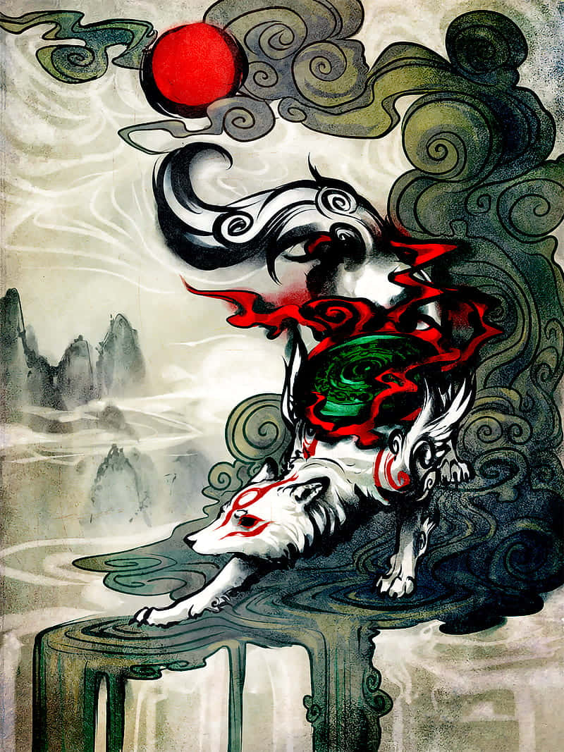 "Bring the beauty of nature to the fore with Okami HD!" Wallpaper