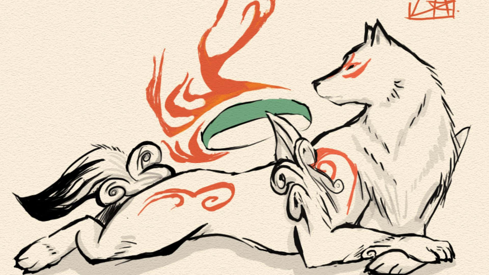 Dog Drawing Fire In Mouth Okami Hd Wallpaper