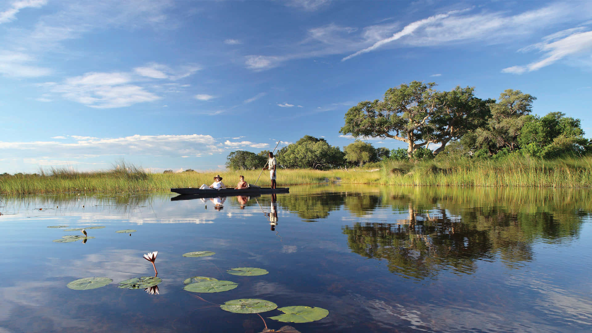 Okavango Delta Tourist Canoe Wallpaper