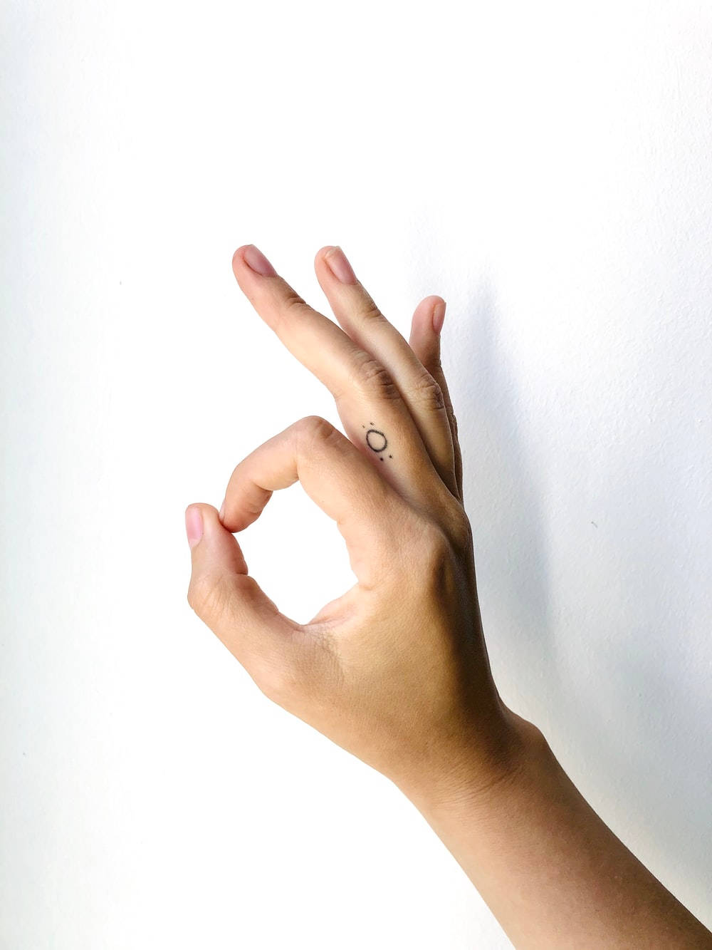Okay Hand Sign With Tattoo Wallpaper