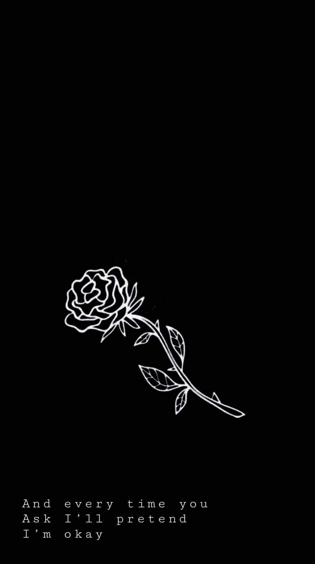 Okay Quote With Rose Illustration Wallpaper