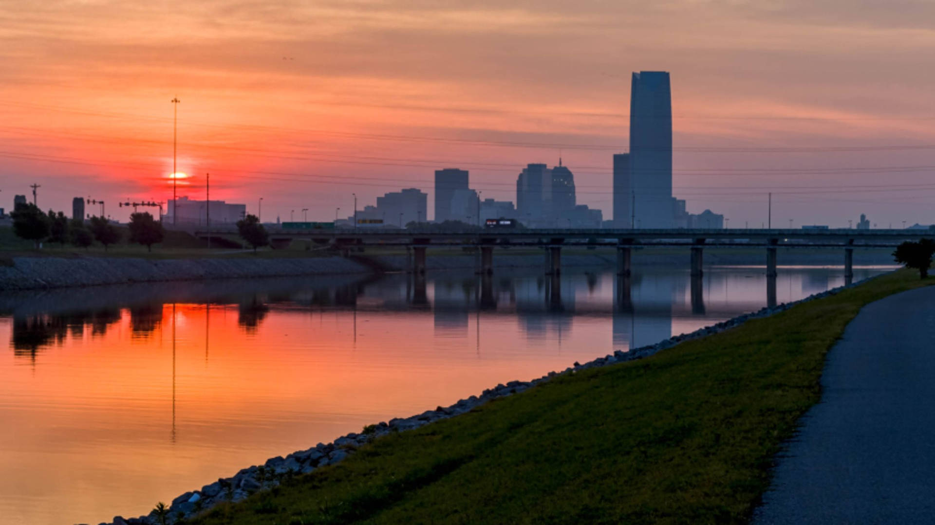 Oklahoma City Sunset Silhouette