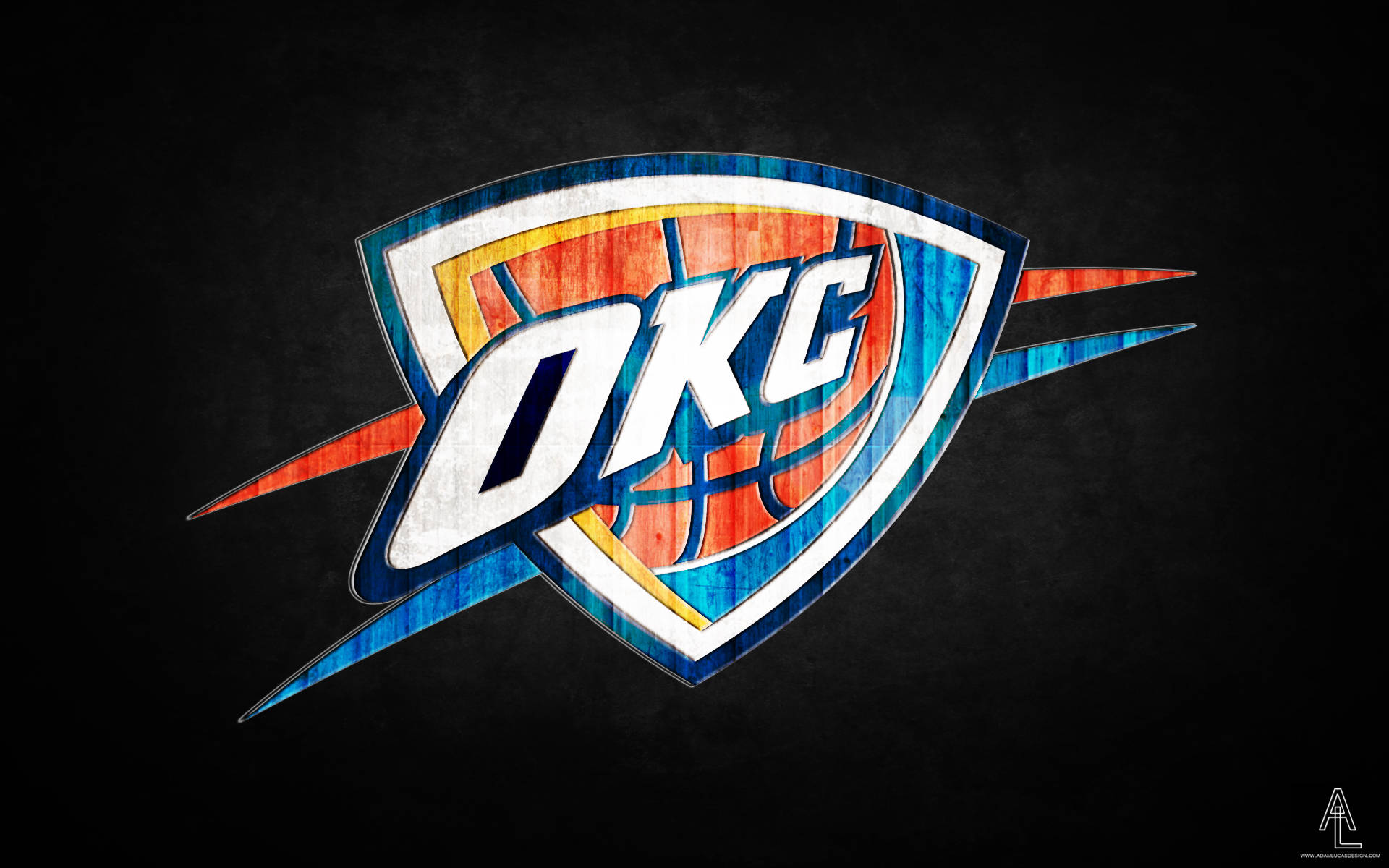 Logotipodel Oklahoma City Thunder Sobre Fondo Negro. Fondo de pantalla