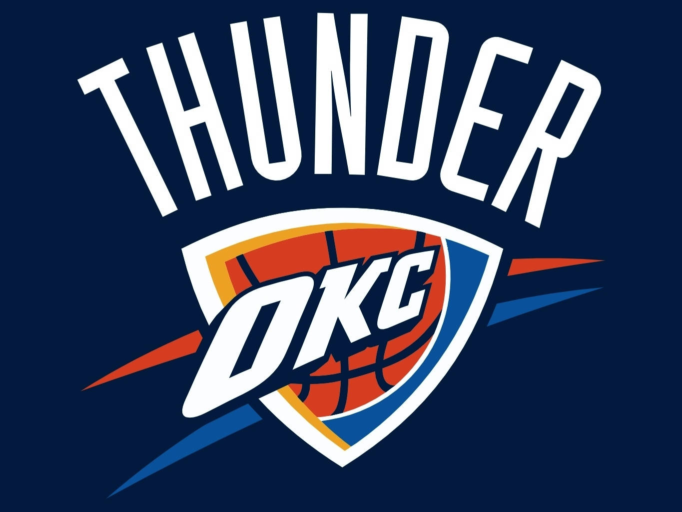 Logodei Thunder Di Oklahoma City Su Sfondo Blu Scuro. Sfondo