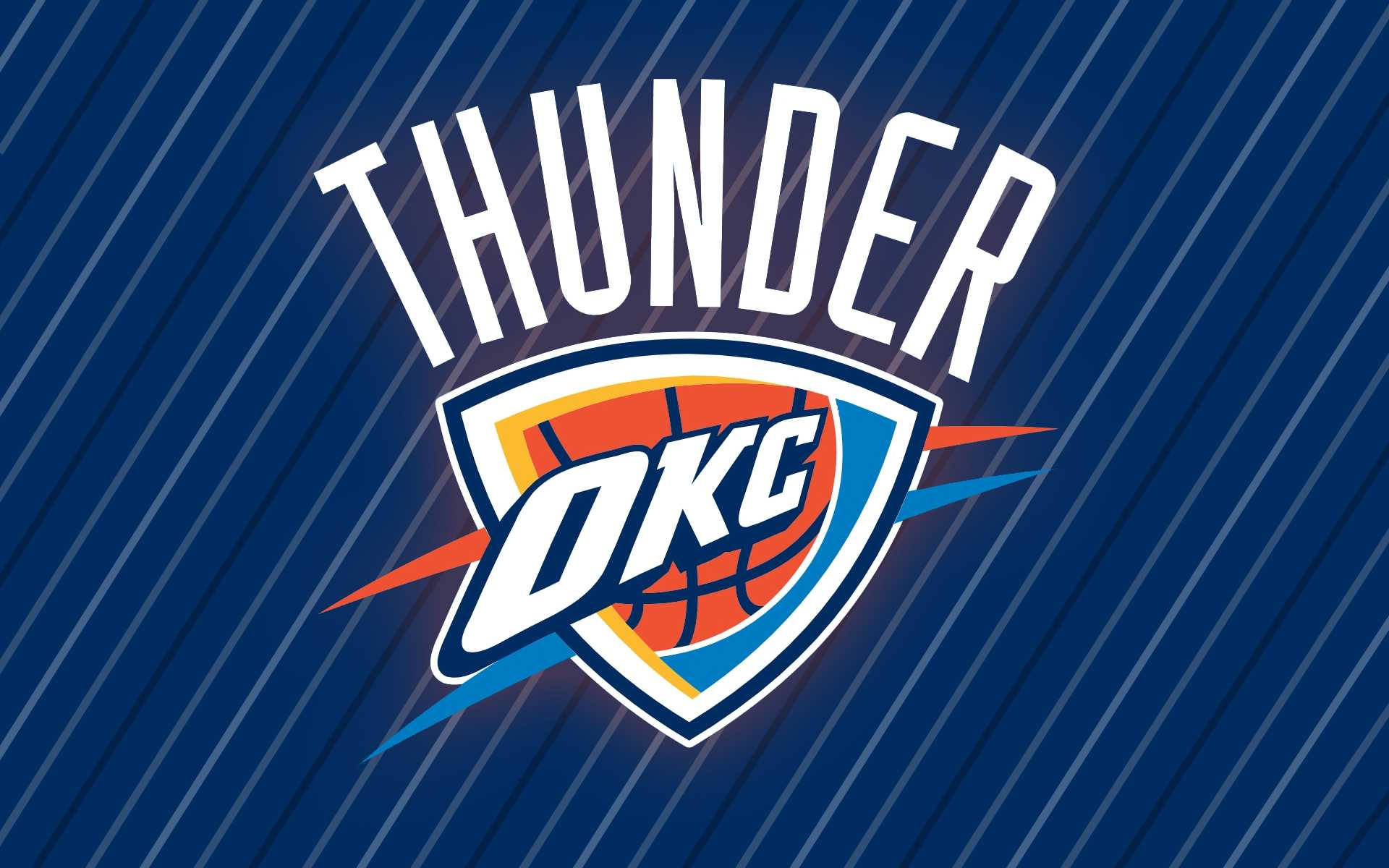 Oklahomacity Thunder Logo Gestreiftes Muster Wallpaper